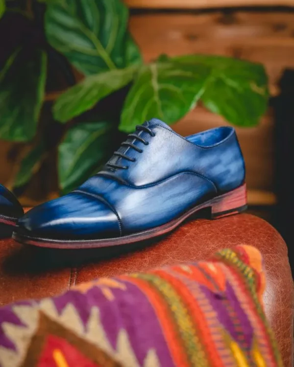 Online Paul Parkman Leather Captoe Oxfords Blue & Turquoise Blue/Turquoise