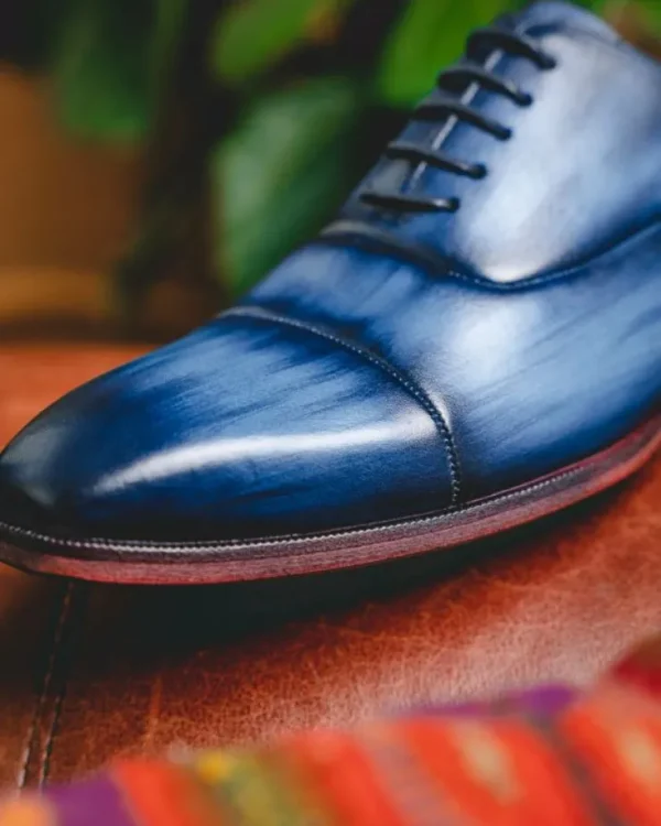 Online Paul Parkman Leather Captoe Oxfords Blue & Turquoise Blue/Turquoise