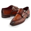 Discount Paul Parkman Leather Double Monkstrap Shoes Brown