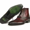 Cheap Paul Parkman Leather Goodyear Welted Wingtip Boots Bordeaux