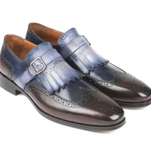 paul_parkman_leather_monk_0-1.webp Cheap Paul Parkman Leather Monk Straps Blue & Brown Blue/Brown