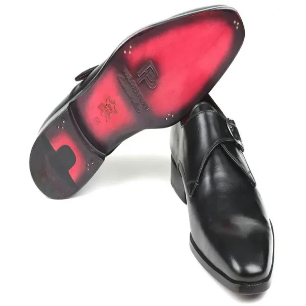 paul_parkman_leather_sing_2.webp Fashion Paul Parkman Leather Single Monk Strap Shoes Black ShoesBlack