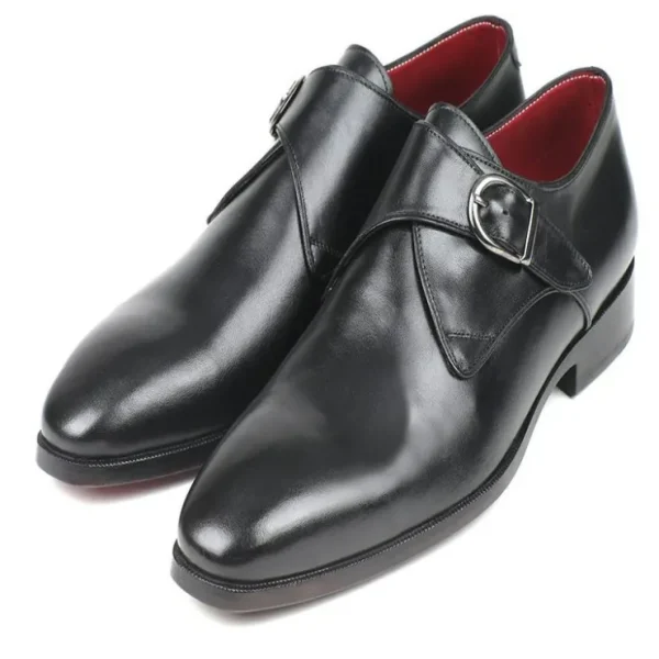 paul_parkman_leather_sing_4.webp Fashion Paul Parkman Leather Single Monk Strap Shoes Black ShoesBlack