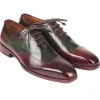 Clearance Paul Parkman Leather Wingtip Oxfords Bordeaux & Green