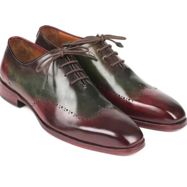 paul_parkman_leather_wing_0-7.webp Clearance Paul Parkman Leather Wingtip Oxfords Bordeaux & Green