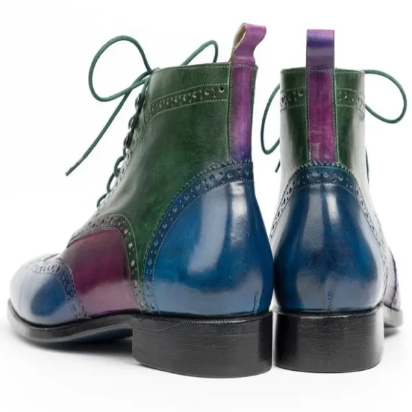 paul_parkman_leather_wing_2.webp Hot Paul Parkman Leather Wingtip Ankle Boots Three Tone Blue Purple Green BluePurpleGreen