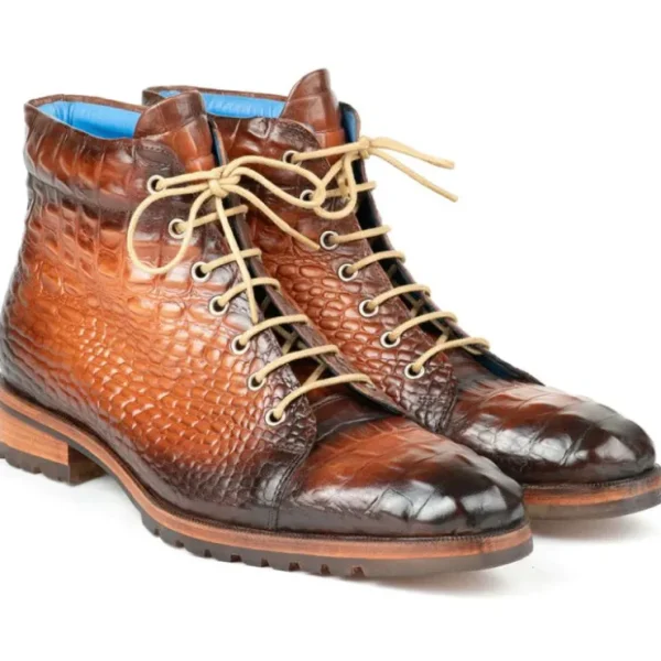 paul_parkman_mens_croco_e_0.webp Online Paul Parkman Men's Croco Embossed Leather Boots Brown