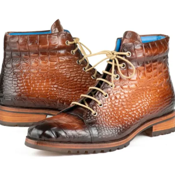 paul_parkman_mens_croco_e_1.webp Online Paul Parkman Men's Croco Embossed Leather Boots Brown