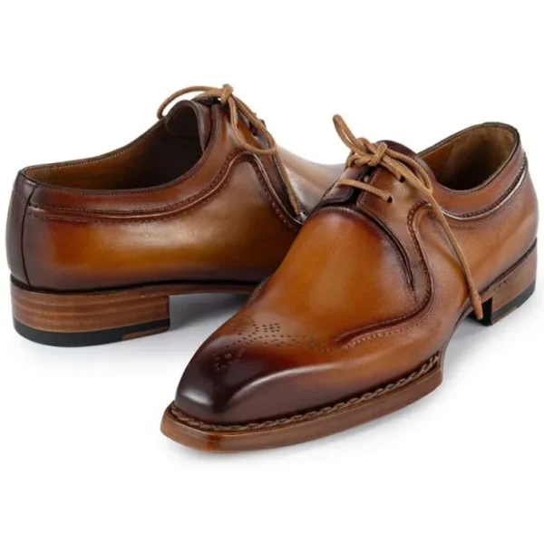 paul_parkman_mens_handwel_1-1.webp Outlet Paul Parkman Men's Hand-Welted Leather Derby Shoes Camel Brown
