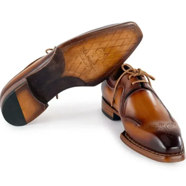 paul_parkman_mens_handwel_2-1.webp Outlet Paul Parkman Men's Hand-Welted Leather Derby Shoes Camel Brown