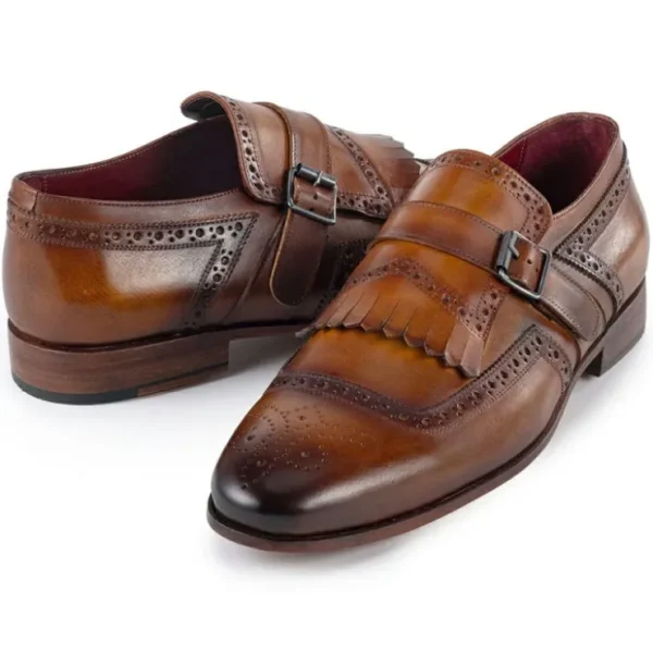 paul_parkman_mens_kiltie__1.webp Hot Paul Parkman Men's Kiltie Monkstrap Shoes Brown