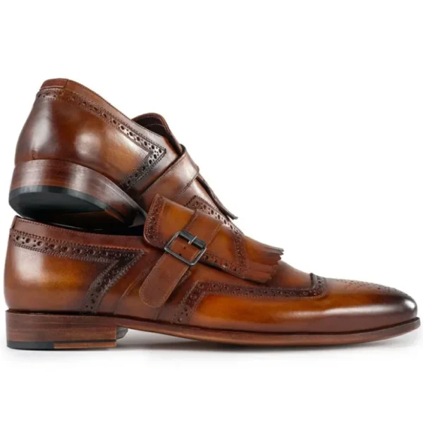 paul_parkman_mens_kiltie__2.webp Hot Paul Parkman Men's Kiltie Monkstrap Shoes Brown