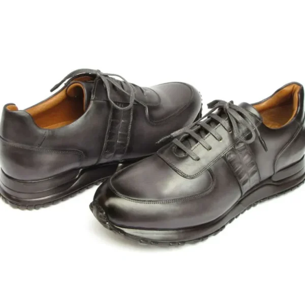 paul_parkman_mens_patina__1.webp Flash Sale Paul Parkman Men's Patina Leather Sneakers Black / Grey