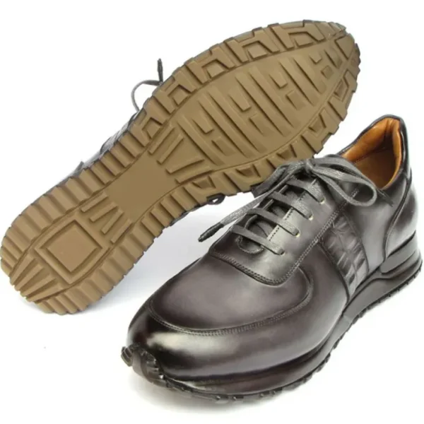 paul_parkman_mens_patina__2.webp Flash Sale Paul Parkman Men's Patina Leather Sneakers Black / Grey