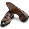 Discount Paul Parkman Men's Split Toe Tassel Loafers Patina Leather Brown