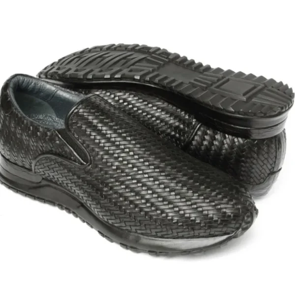 paul_parkman_mens_woven_l_2-1.webp Discount Paul Parkman Men's Woven Leather Slip-On Sneakers Black
