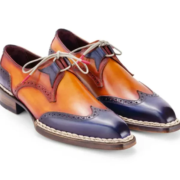 paul_parkman_norwegian_we_0.webp Best Paul Parkman Norwegian Welted Wingtip Dress Shoes Blue & Camel