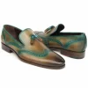 Sale Paul Parkman Patina Tassel Loafers Olive / Green
