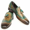 Sale Paul Parkman Patina Tassel Loafers Olive / Green