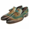 Sale Paul Parkman Patina Tassel Loafers Olive / Green