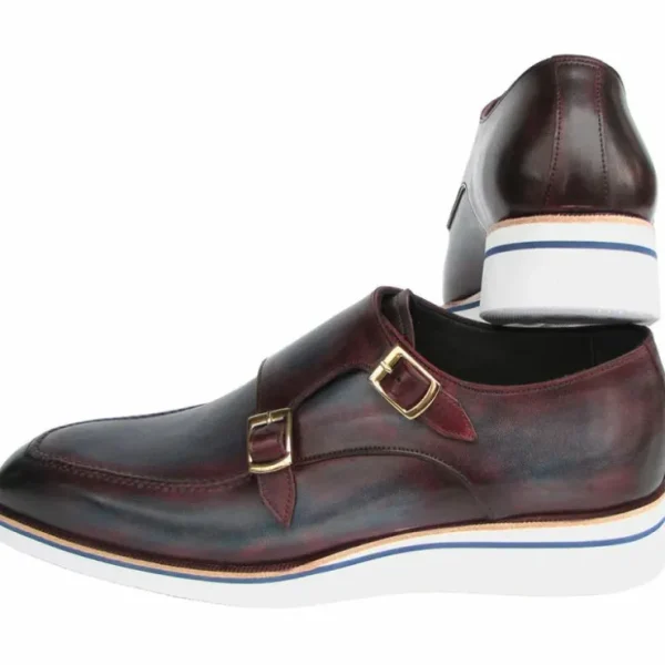 paul_parkman_smart_casual_1-2.webp Outlet Paul Parkman Smart Casual Monkstraps Shoes Blue / Bordeaux