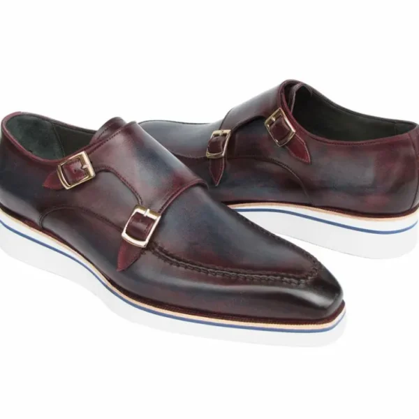 paul_parkman_smart_casual_2-2.webp Outlet Paul Parkman Smart Casual Monkstraps Shoes Blue / Bordeaux
