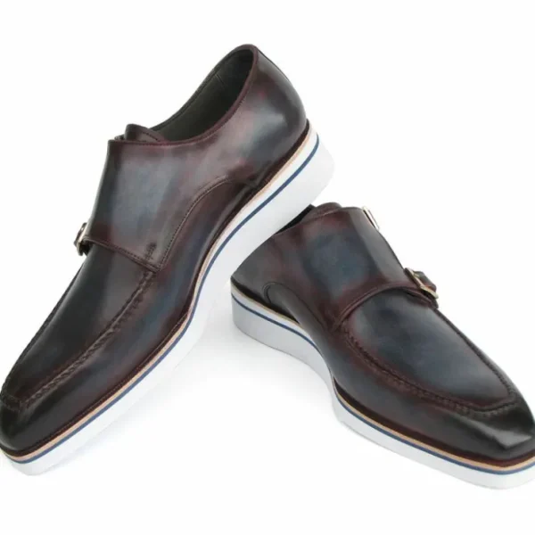 paul_parkman_smart_casual_3-2.webp Outlet Paul Parkman Smart Casual Monkstraps Shoes Blue / Bordeaux