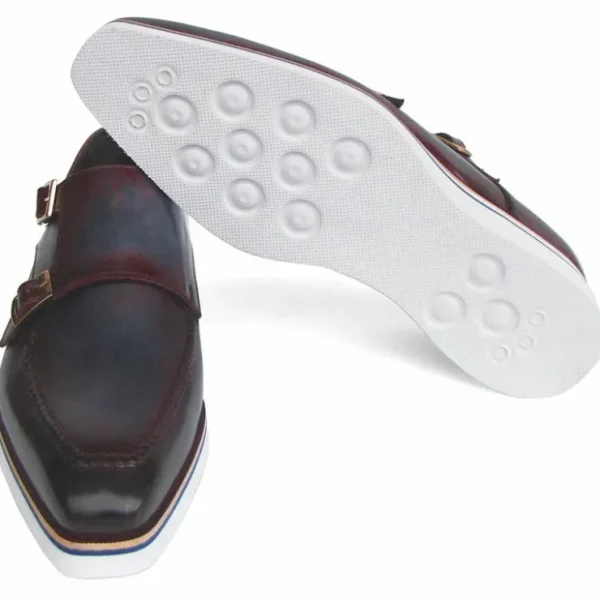 paul_parkman_smart_casual_4-2.webp Outlet Paul Parkman Smart Casual Monkstraps Shoes Blue / Bordeaux