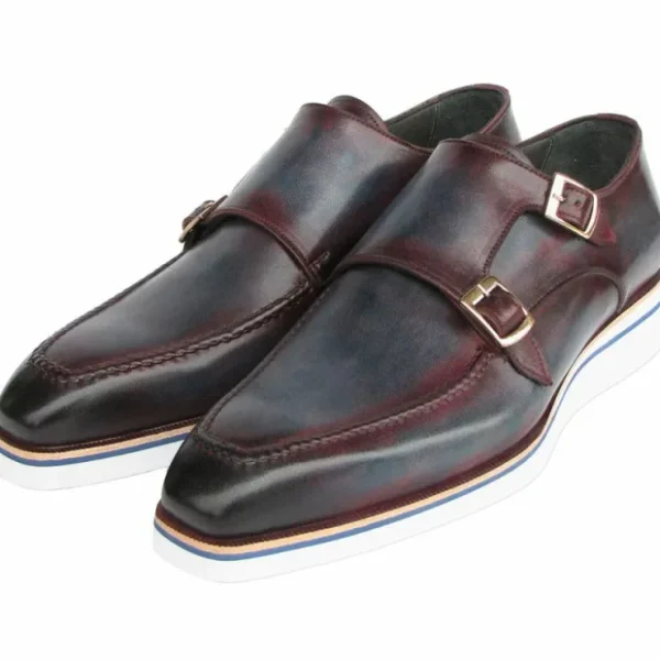 paul_parkman_smart_casual_5-1.webp Outlet Paul Parkman Smart Casual Monkstraps Shoes Blue / Bordeaux