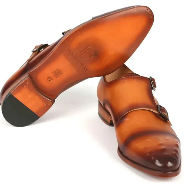 paul_parkman_studded_cap__1.webp Fashion Paul Parkman Studded Cap Toe Monkstraps Shoes Light Brown LightBrown