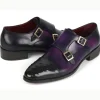 Flash Sale Paul Parkman Studded Cap Toe Monkstraps Shoes Purple