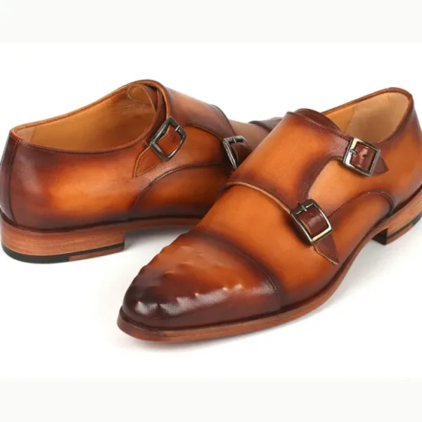 paul_parkman_studded_cap__2.webp Fashion Paul Parkman Studded Cap Toe Monkstraps Shoes Light Brown LightBrown