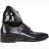 Flash Sale Paul Parkman Studded Cap Toe Monkstraps Shoes Purple