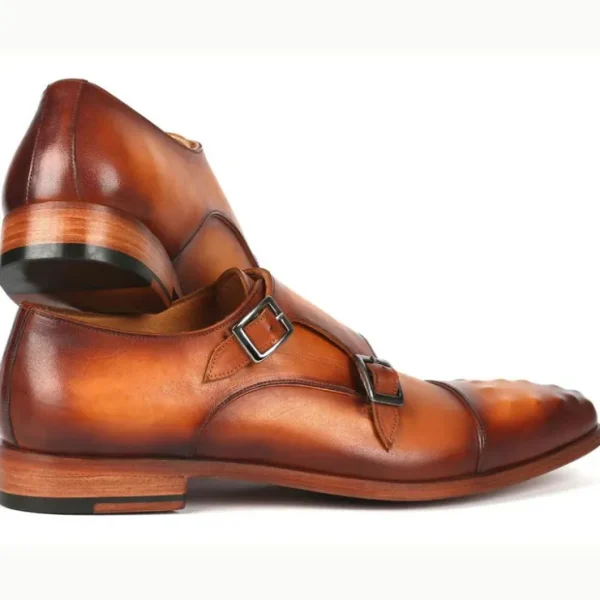 paul_parkman_studded_cap__3.webp Fashion Paul Parkman Studded Cap Toe Monkstraps Shoes Light Brown LightBrown