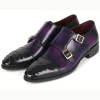 Flash Sale Paul Parkman Studded Cap Toe Monkstraps Shoes Purple