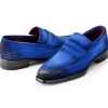 Discount Paul Parkman Suede Goodyear Welted Loafers Blue Antique BlueAntique