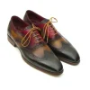 Outlet Paul Parkman Three Tone Wingtip Brogues Green/Camel/Bordeaux