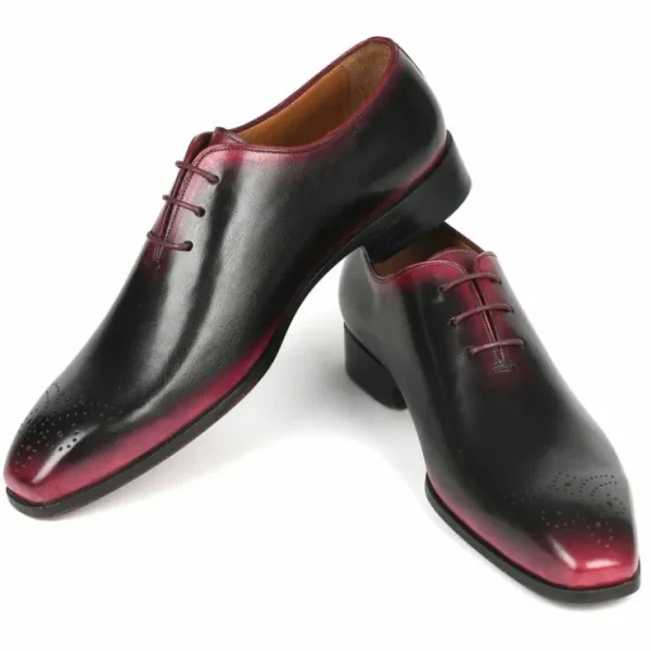 paul_parkman_wholecut_oxf_4.webp Sale Paul Parkman Wholecut Oxford Shoes Black / Red