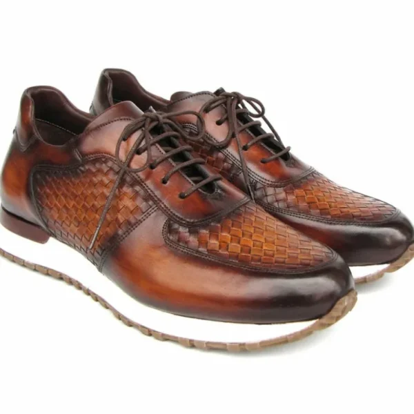 paul_parkman_woven_leathe_0-5.webp Fashion Paul Parkman Woven Leather Sneakers Brown