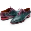 Cheap Paul Parkman Woven Leather Oxfords Green & Purple Green&Purple