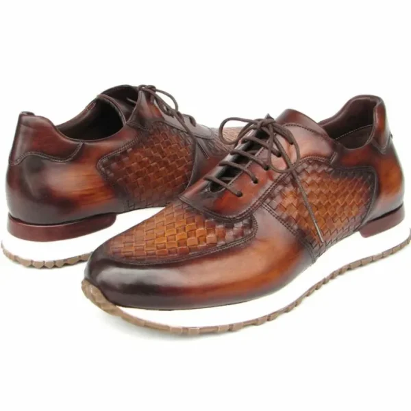 paul_parkman_woven_leathe_1-4.webp Fashion Paul Parkman Woven Leather Sneakers Brown