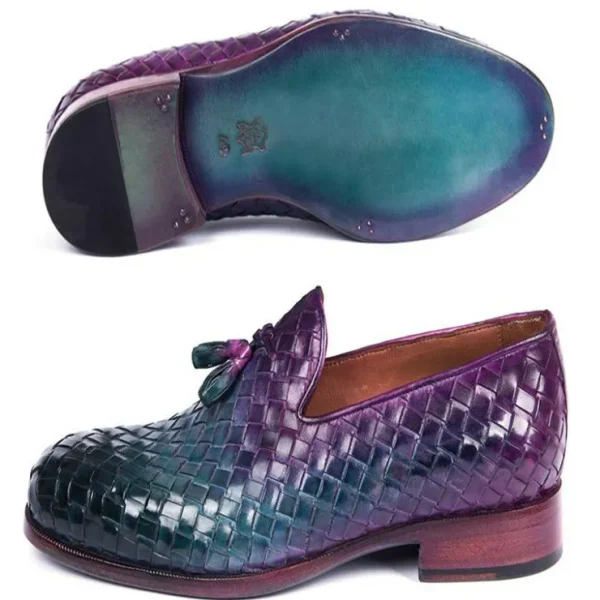 paul_parkman_woven_leathe_2.webp Shop Paul Parkman Woven Leather Tassel Loafers Multicolor