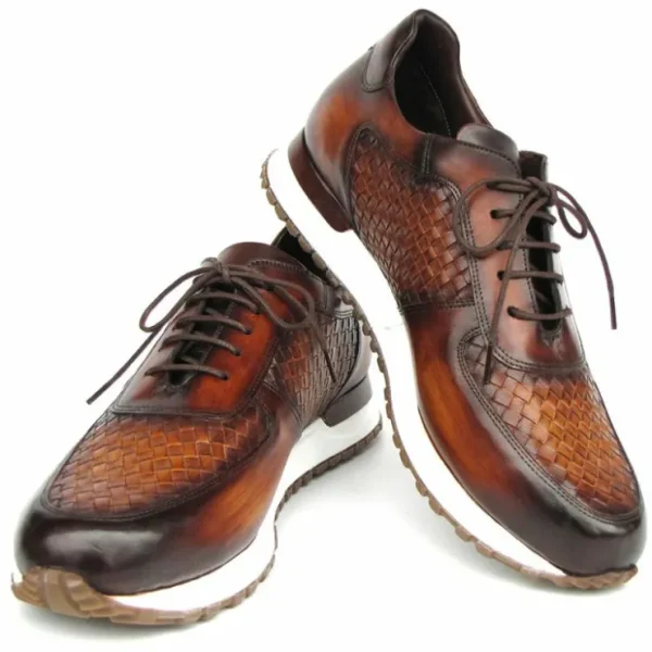 paul_parkman_woven_leathe_4-2.webp Fashion Paul Parkman Woven Leather Sneakers Brown