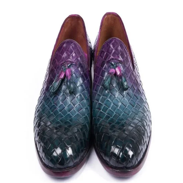 paul_parkman_woven_leathe_4.webp Shop Paul Parkman Woven Leather Tassel Loafers Multicolor