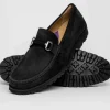 Cheap Robert Zur Dillon Suede Bit Loafers Black Chocolate