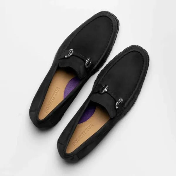Cheap Robert Zur Dillon Suede Bit Loafers Black Chocolate