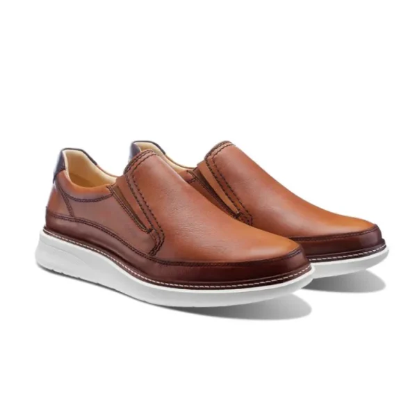 Clearance Samuel Hubbard Rafael Hyrbrid Leather Slip-On Tan
