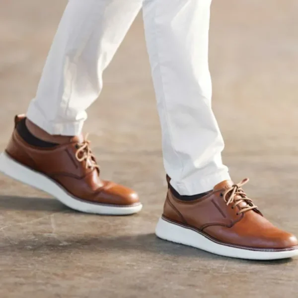 New Samuel Hubbard Rafael Lace-Up Nubuck Sneakers Tan