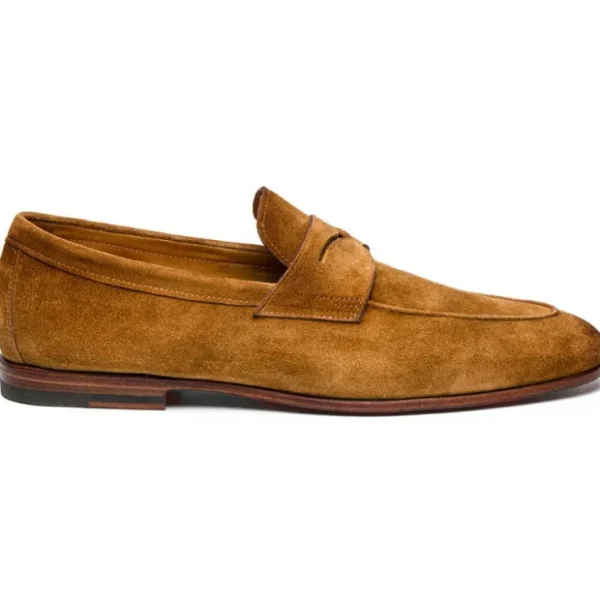 santoni_carlospeaac_suede_0.webp Best Santoni CARLOS-P-EAAC39 Suede Penny Loafer Light Brown LightBrown