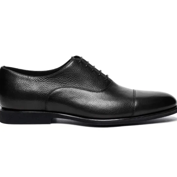santoni_darianbsdsn_tumbl_0.webp Best Sale Santoni DARIAN-B-SDSN01 Tumbled Calfskin Oxfords Black